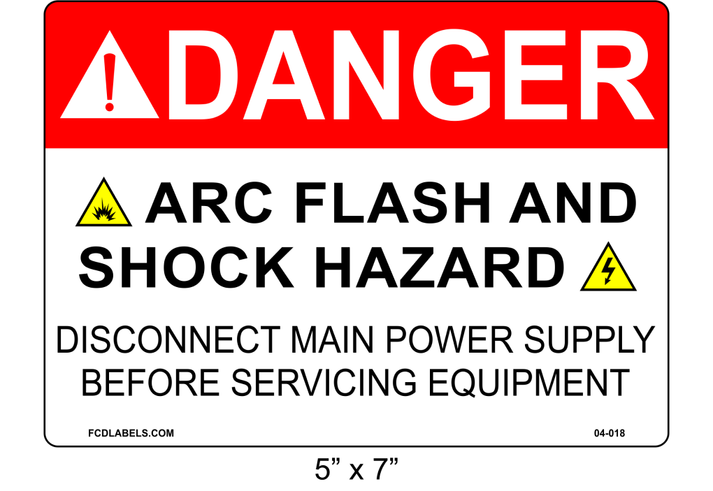 5" x 7" | Danger Disconnect Main Power | ANSI Label