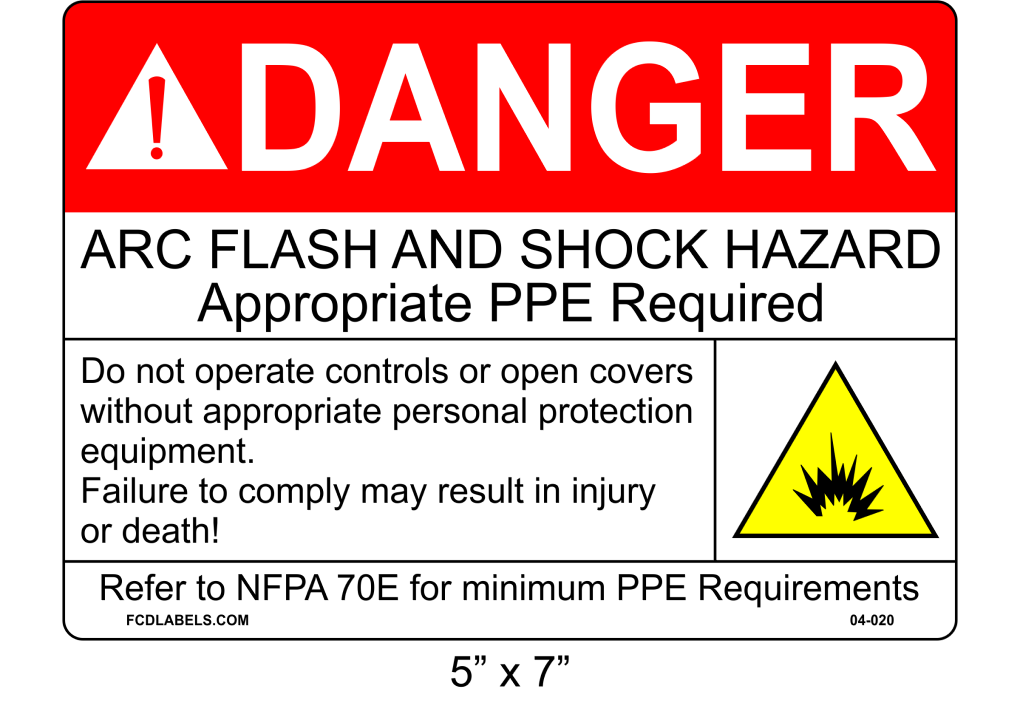 5" x 7" | Danger Do Not Operate Controls | ANSI Arc Flash Labels