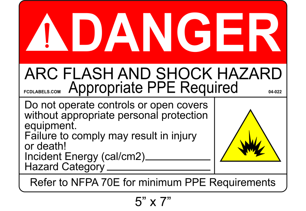 5" x 7" | Danger Do Not Operate Fill-Ins | ANSI Arc Flash Labels