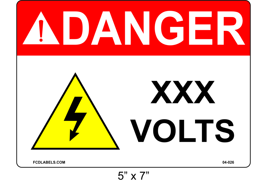 5" x 7" | Danger ___ Voltage | ANSI Labels