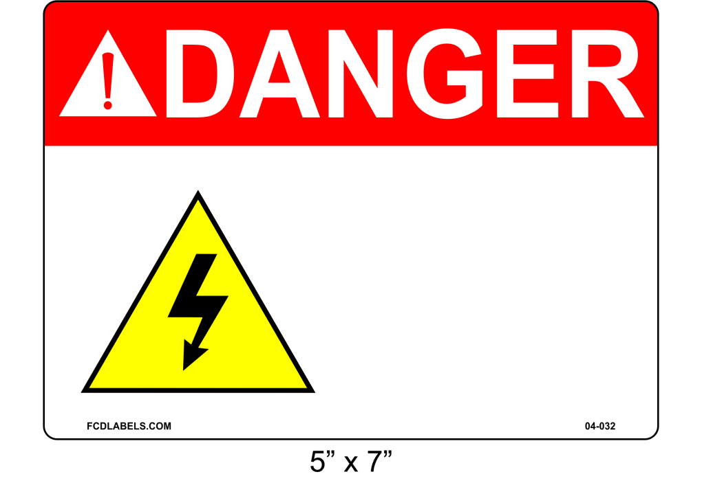 Custom 5" x 7" | ANSI Danger Label | Electrical Voltage
