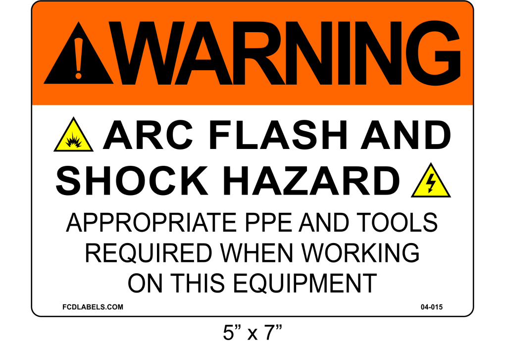 5" x 7" | Warning Appropriate PPE and Tools Required | ANSI Label