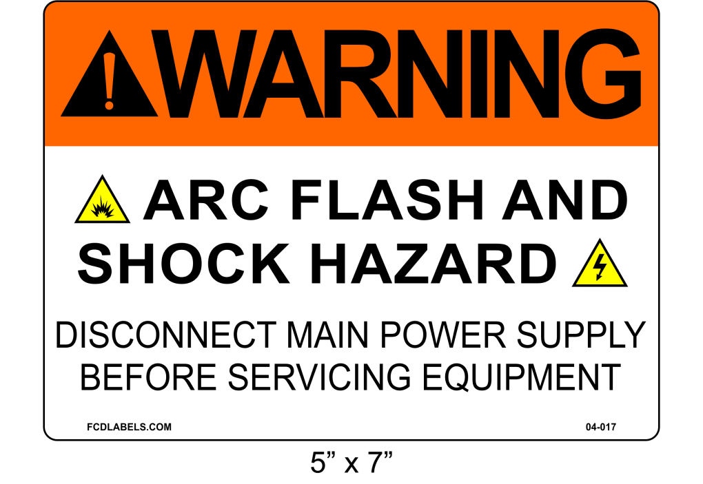 5" x 7" | Warning Disconnect Main Power | ANSI Label