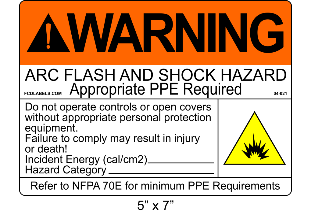 5" x 7" | Warning Do Not Operate Fill-Ins | ANSI Arc Flash Labels