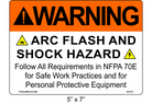 5" x 7" | Warning Follow NFPA 70E | ANSI Label