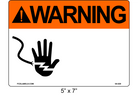 Custom 5" x 7" | ANSI Warning Label | Hand Symbol
