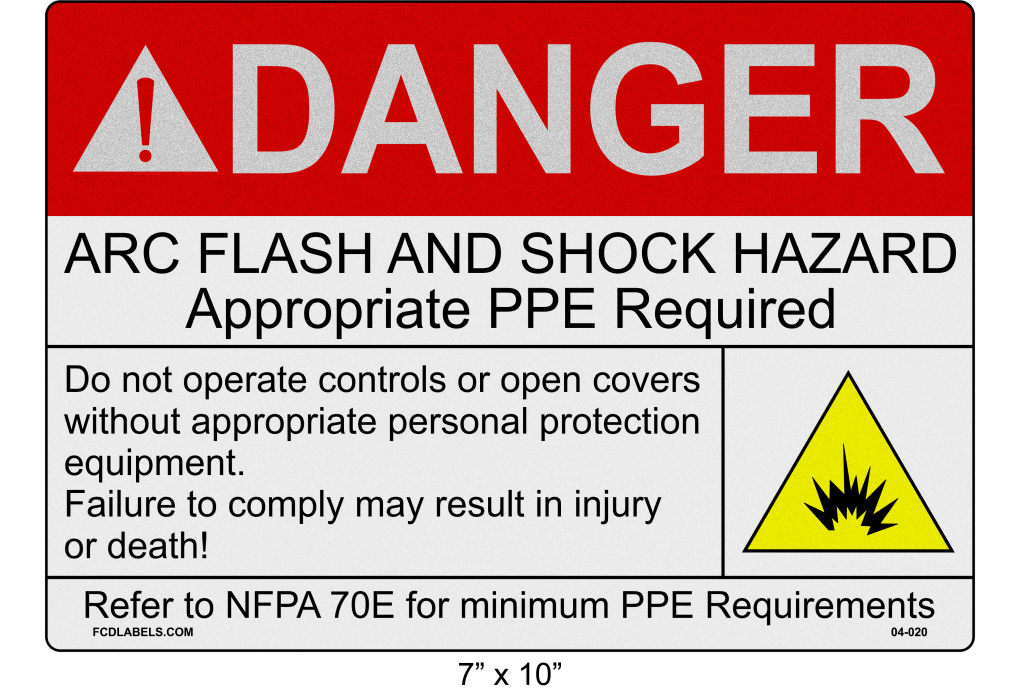 Reflective 7" x 10" | Danger Do Not Operate Controls | ANSI Arc Flash Labels