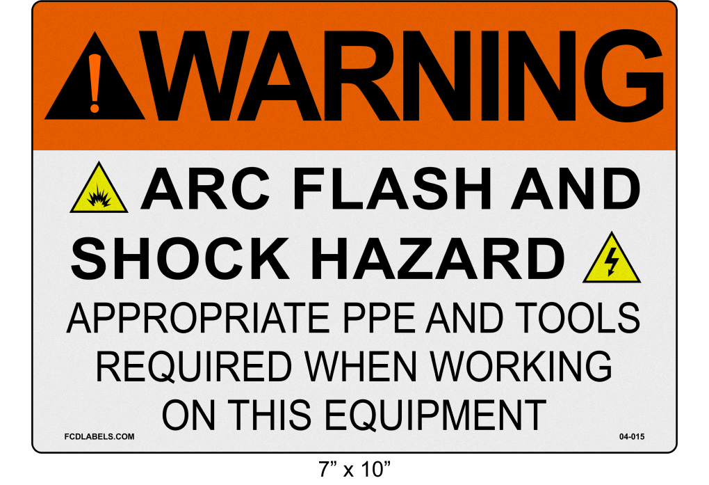 Reflective 7" x 10" | Warning Appropriate PPE and Tools Required | ANSI Label