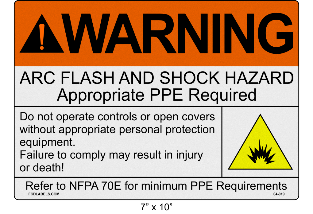 Reflective 7" x 10" | Warning Do Not Operate Controls | ANSI Arc Flash Labels