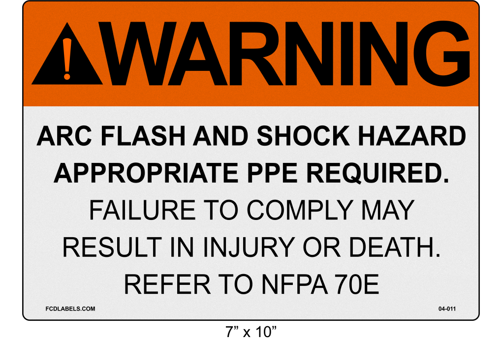 Reflective 7" x 10" | Warning Refer to NFPA 70E | ANSI Label