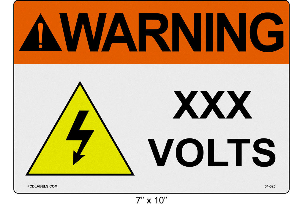 Reflective 7" x 10" | Warning ___ Voltage | ANSI Labels