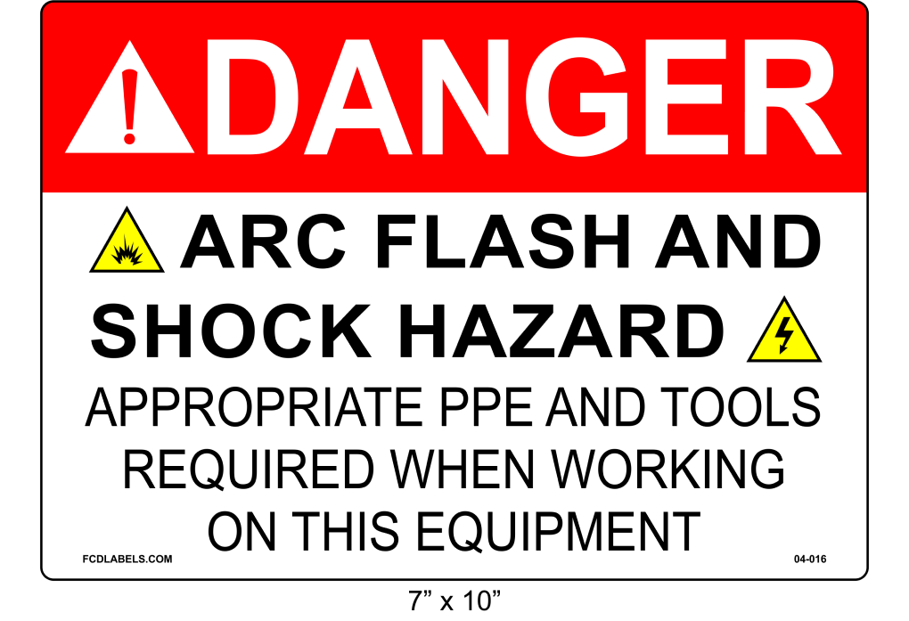 7" x 10" | Danger Appropriate PPE and Tools Required | ANSI Label
