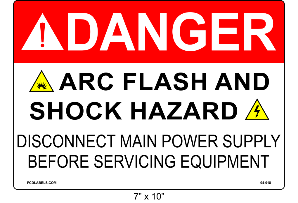 7" x 10" | Danger Disconnect Main Power | ANSI Label