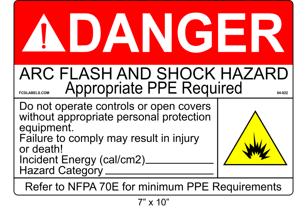 7" x 10" | Danger Do Not Operate Fill-Ins | ANSI Arc Flash Labels