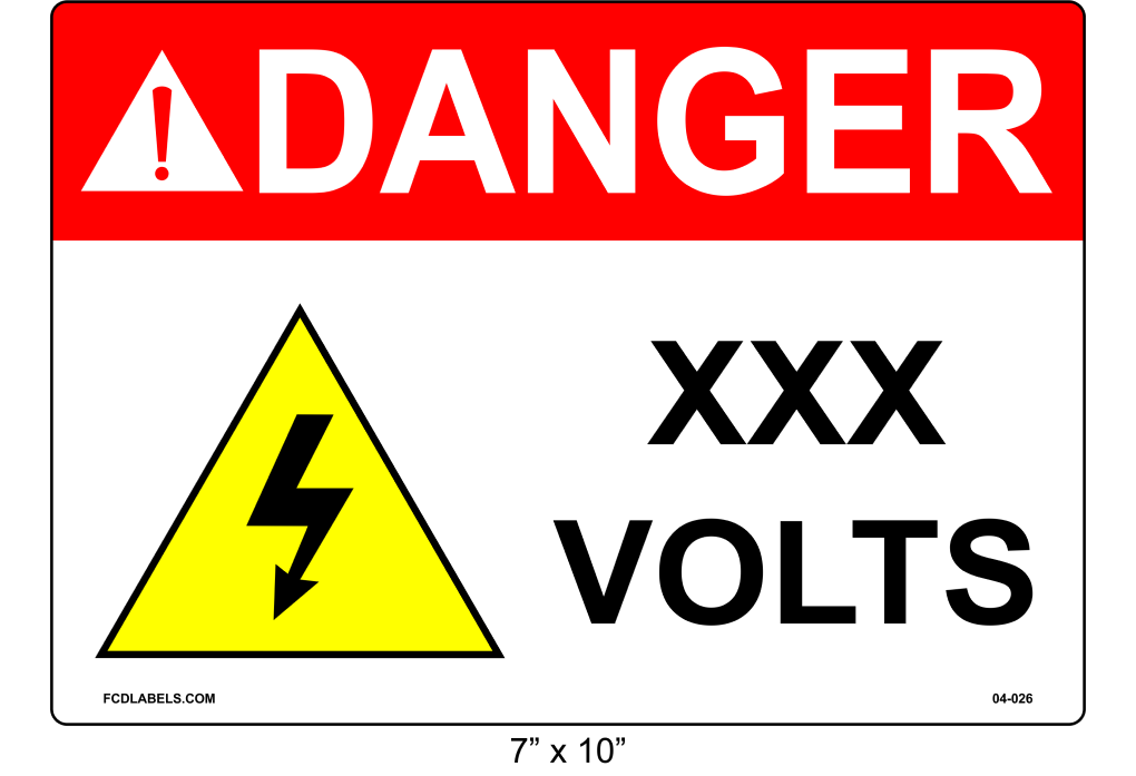 7" x 10" | Danger ___ Voltage | ANSI Labels