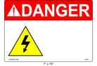 Custom 7" x 10" | ANSI Danger Label | Electrical Voltage