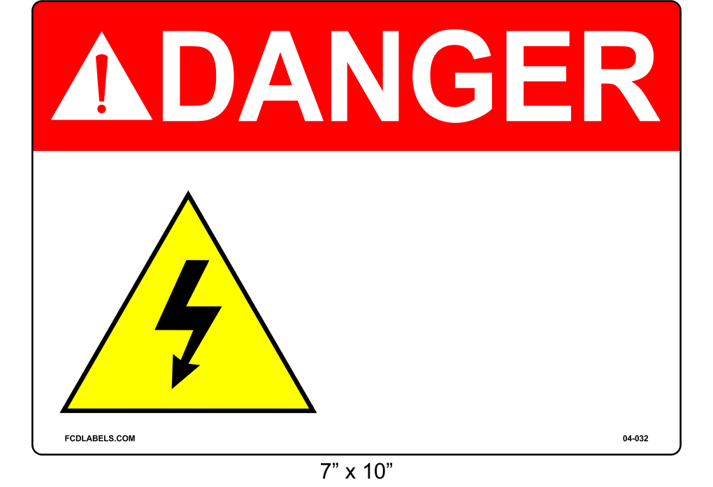 Custom 7" x 10" | ANSI Danger Label | Electrical Voltage