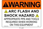 7" x 10" | Warning Appropriate PPE and Tools Required | ANSI Label