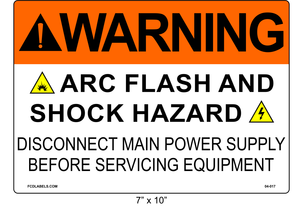 7" x 10" | Warning Disconnect Main Power | ANSI Label
