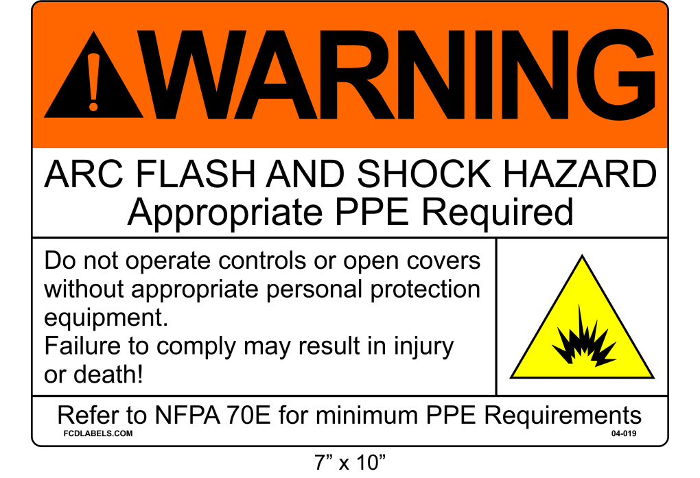 7" x 10" | Warning Do Not Operate Controls | ANSI Arc Flash Labels
