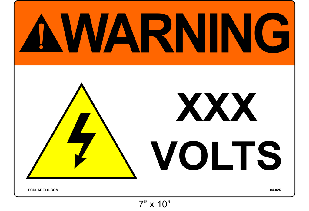 7" x 10" | Warning ___ Voltage | ANSI Labels