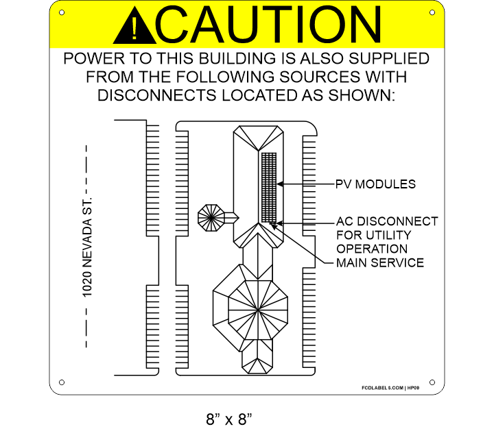 8" x 8" | Aluminum House Placard | Map Layout with Rivets - ANSI