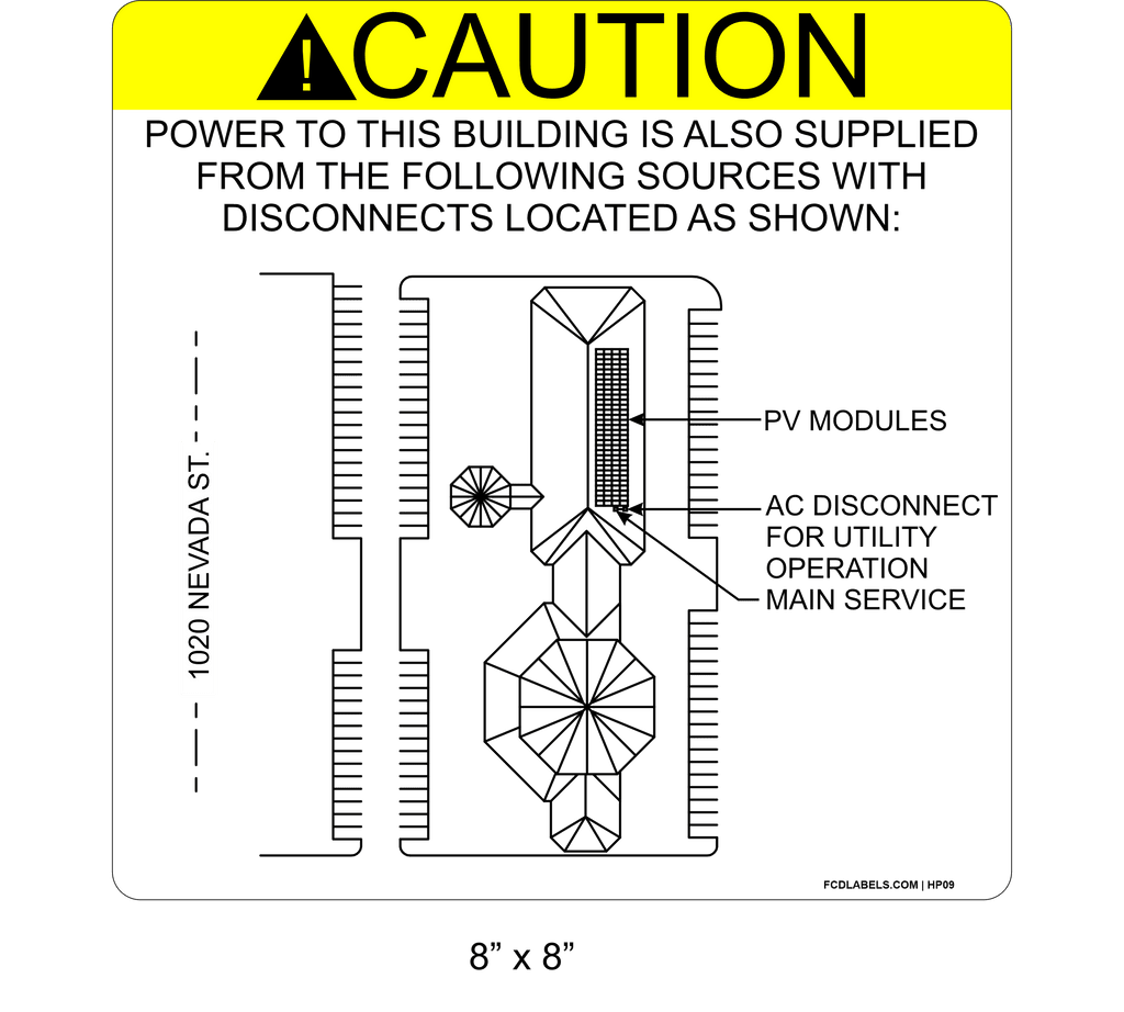 8" x 8" | Aluminum House Placard | Map Layout - ANSI