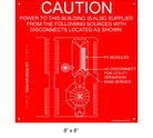 8" x 8" | House Placard | Map Layout - Red & White with Rivets