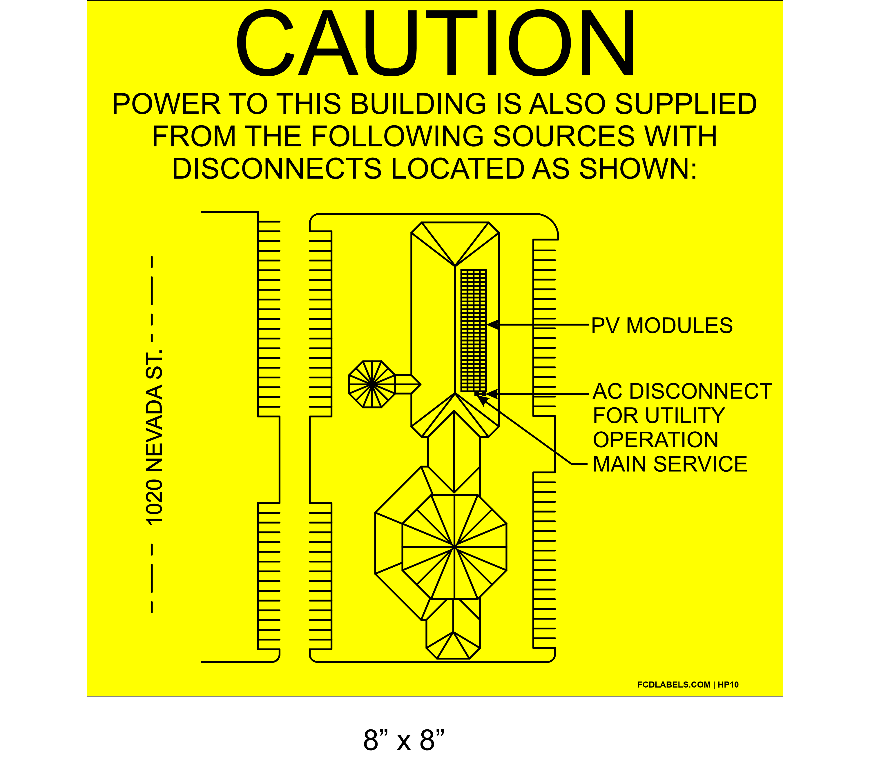 8" x 8" | House Placard | Map Layout - Yellow & Black